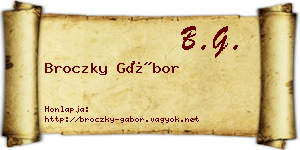 Broczky Gábor névjegykártya